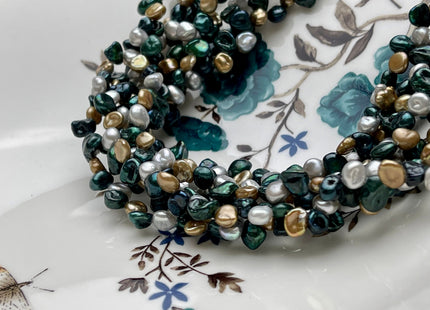 6x7 mm AAA Mixed Gray Sacramento Green Champagne Color Keshi Freshwater Pearl Beads Top Drilled Rare Genuine High Luster Keshi Pearls #P1732