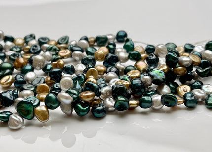 6x7 mm AAA Mixed Gray Sacramento Green Champagne Color Keshi Freshwater Pearl Beads Top Drilled Rare Genuine High Luster Keshi Pearls #P1732