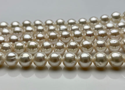 9.5-10mm AAA Extra Shiny Natural White Off Round Freshwater Pearl Beads Genuine Natural Pearl Beads, High Luster White Bridal Pearls #1576