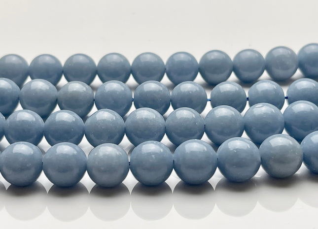 10mm 12mm AAA Natural Blue Angelite Smooth Round high Quality Gemstones #2228