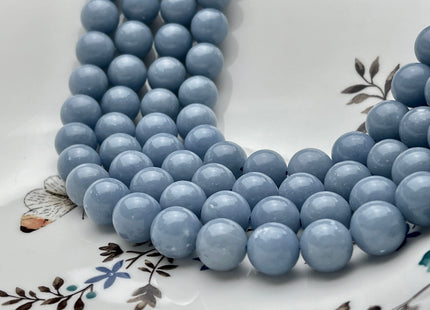10mm 12mm AAA Natural Blue Angelite Smooth Round high Quality Gemstones #2228