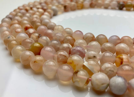 WHOLESALE 6mm 8mm 9mm 10mm 12mm AAA Smooth Round Top Quality Natural Sakura Cherry Blossom Agate Natural Pink Color Agate #2234