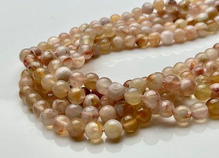 WHOLESALE 6mm 8mm 9mm 10mm 12mm AAA Smooth Round Top Quality Natural Sakura Cherry Blossom Agate Natural Pink Color Agate #2234