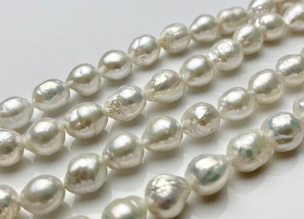 12-13x16 mm Natural White AAAA Baroque Freshwater Pearl, Cultured Baroque Pearls, Natural Edison Flaming ball Freshwater Pearl Beads #1027