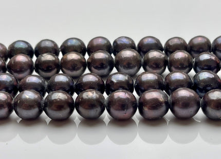 11-12mm Edison Baroque Graduated Freshwater Pearls Off-Round Shape Dark Peacock Color #723
