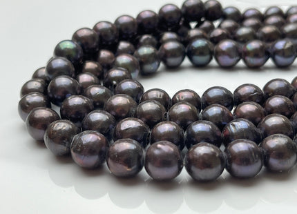 11-12mm Edison Baroque Graduated Freshwater Pearls Off-Round Shape Dark Peacock Color #723