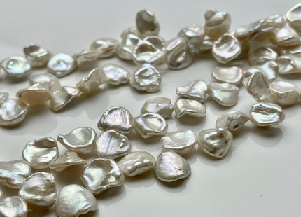 10-11 mm AAA High Luster Natural White Keshi Paddle Freshwater Pearl Beads Top Drilled Natural White Dancing Keshi Pearls #342