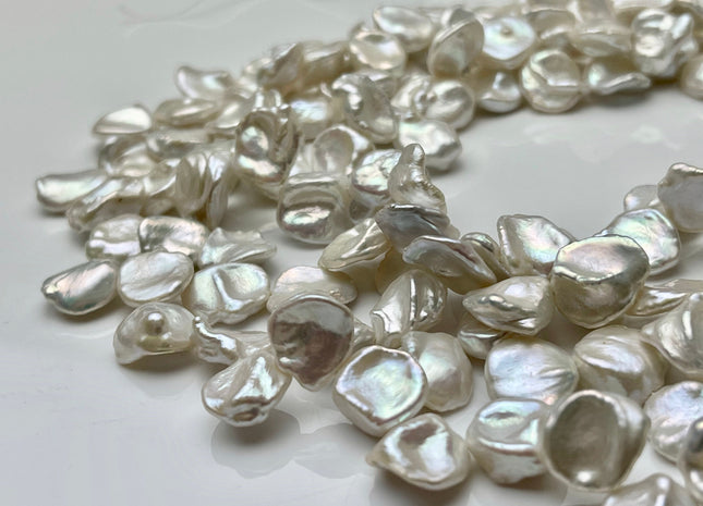 12-13 mm AAA High Luster Natural White Keshi Paddle Freshwater Pearl Beads Top Drilled Natural White Dancing Keshi Pearls #342