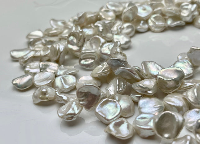 10-11 mm AAA High Luster Natural White Keshi Paddle Freshwater Pearl Beads Top Drilled Natural White Dancing Keshi Pearls #342