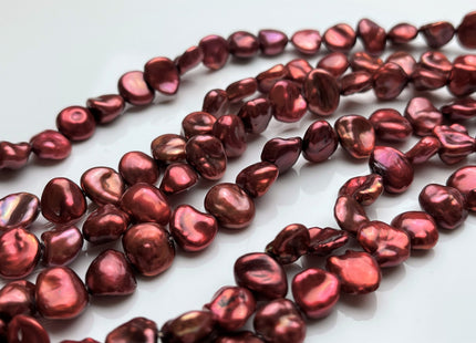10-11 mm AAA Fuchsia Pink Color Keshi Nugget Freshwater Pearl Beads Center Drilled Very Rare Super High Luster Keshi Nugget Pearl #P1747