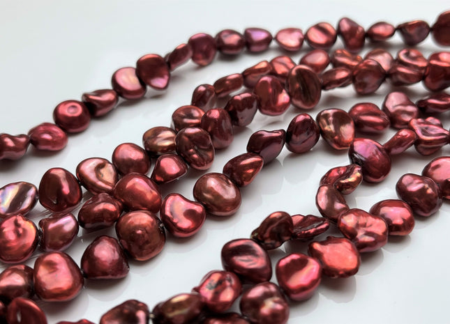 10-11 mm AAA Fuchsia Pink Color Keshi Nugget Freshwater Pearl Beads Center Drilled Very Rare Super High Luster Keshi Nugget Pearl #P1747