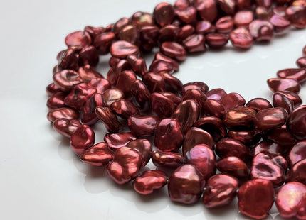 10-11 mm AAA Fuchsia Pink Color Keshi Nugget Freshwater Pearl Beads Center Drilled Very Rare Super High Luster Keshi Nugget Pearl #P1747