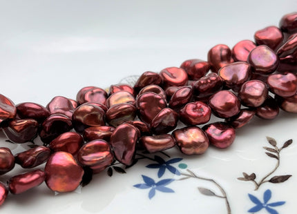 10-11 mm AAA Fuchsia Pink Color Keshi Nugget Freshwater Pearl Beads Center Drilled Very Rare Super High Luster Keshi Nugget Pearl #P1747