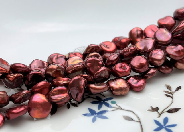 10-11 mm AAA Fuchsia Pink Color Keshi Nugget Freshwater Pearl Beads Center Drilled Very Rare Super High Luster Keshi Nugget Pearl #P1747