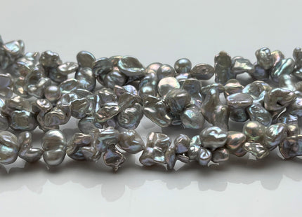 7-10x12-15 mm AAAA Very Rare Gray Color Double Keshi Irregular Pearl Beads Genuine Freshwater Super High Luster Limited Edition Pearl #P1742