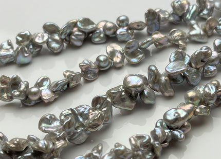7-10x12-15 mm AAAA Very Rare Gray Color Double Keshi Irregular Pearl Beads Genuine Freshwater Super High Luster Limited Edition Pearl #P1742