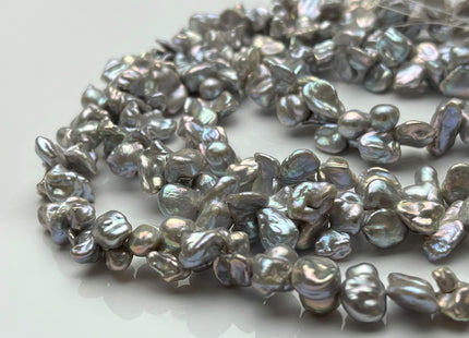 7-10x12-15 mm AAAA Very Rare Gray Color Double Keshi Irregular Pearl Beads Genuine Freshwater Super High Luster Limited Edition Pearl #P1742