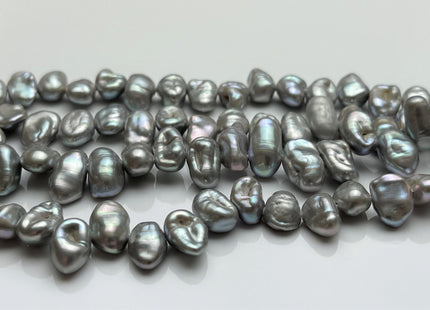 7-8x9-11 mm Gray Color Keshi Freshwater Pearl Beads Top Drilled Genuine Dancing Thick Keshi Pearls #P1740
