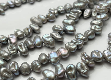 7-8x9-11 mm Gray Color Keshi Freshwater Pearl Beads Top Drilled Genuine Dancing Thick Keshi Pearls #P1740