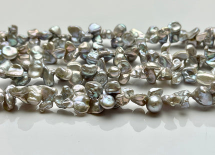7-10x12-15 mm AAAA Very Rare Gray Color Double Keshi Irregular Pearl Beads Genuine Freshwater Super High Luster Limited Edition Pearl #P1742