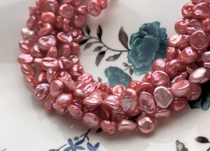 8-10 mm Pink Color Keshi Freshwater Nugget Pearl Beads Center Drilled Keshi Nugget Beads Genuine Keshi Freshwater Pearls #P1755