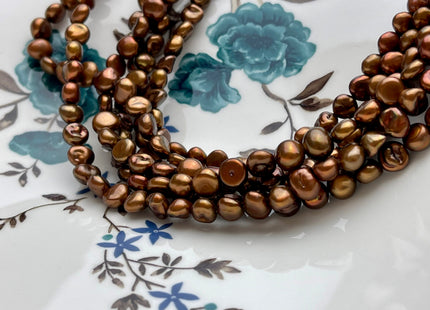 6-7 mm AAA Keshi Nugget Freshwater Pearl Beads Gray OR Bronze Copper Color Genuine Keshi Freshwater Pearls #343