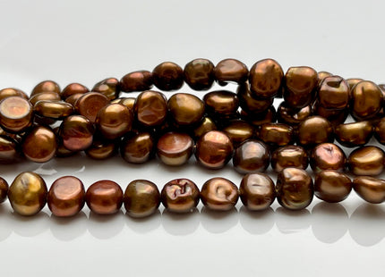 6-7 mm AAA Keshi Nugget Freshwater Pearl Beads Gray OR Bronze Copper Color Genuine Keshi Freshwater Pearls #343