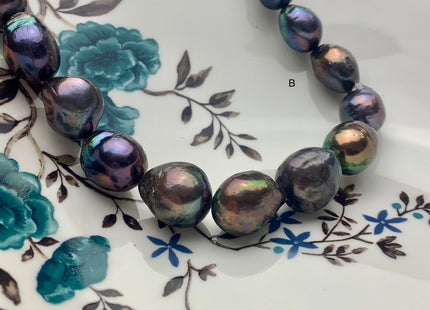 12x15-15x18mm or 14x17-17x23mm Rainbow Peacock Baroque Freshwater Pearl Beads Genuine High Luster Quality Baroque Pearls #P1704
