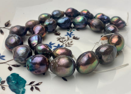 12x15-15x18mm or 14x17-17x23mm Rainbow Peacock Baroque Freshwater Pearl Beads Genuine High Luster Quality Baroque Pearls #P1704
