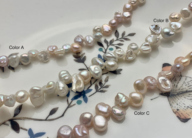 6-7mm Natural Pale Pink Color Keshi Nugget Freshwater Pearl Bead Top Drilled Keshi Pearl Genuine Freshwater Tiny Keshi Nugget Pearls #P1700