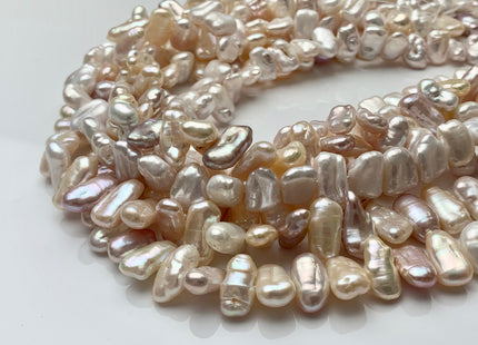 7-8x12-13 mm Multi Pink Biwa Stick Freshwater Pearl Beads Genuine Cultured Center Drilled Multi Pink Color Pearl Beads #P1699