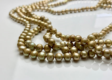 72 inches 8-8.5mm White OR Champange AAA Potato Genuine Freshwater Pearl Necklace, Bridal Pearl Necklace, Long Pearl Necklaces #121