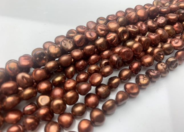 6x6.5-7 mm Dark Browm Color Freshwater Keshi Pearl Beads Genuine Dark Brown Color Keshi Nugget Pearls 61 Pieces #P1715