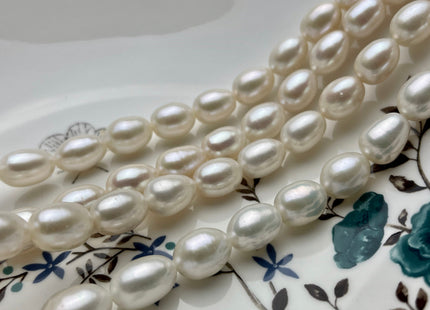 10-11x15-16 mm AAAA Natural White Freshwater Pearls Long Rice/Oval Shape Pearl Beads Genuine High Quality Freshwater Pearls. #1064