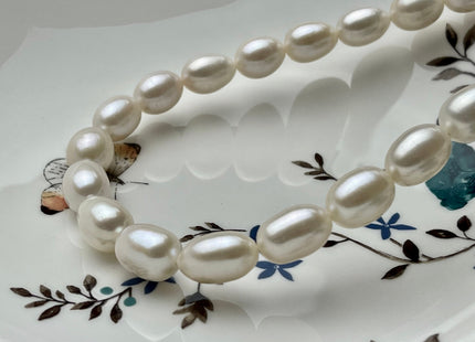 10-11x15-16 mm AAAA Natural White Freshwater Pearls Long Rice/Oval Shape Pearl Beads Genuine High Quality Freshwater Pearls. #1064