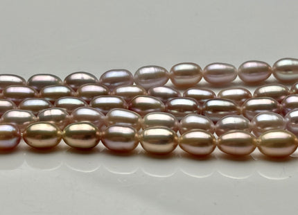 5x7-8mm AAA High Luster Natural Mauve or Golden Pink Rice Freshwater Pearl Beads Large Hole Size 1.0mm Genuine Rice Freshwater Pearls #P1716