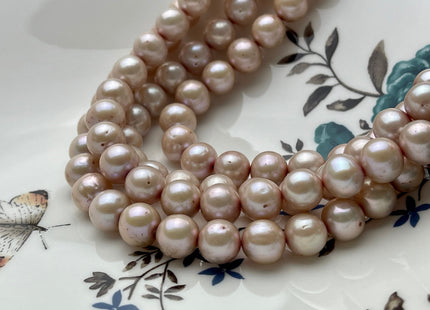 9 mm Pale Pink Color Semi-Round Freshwater Pearls, Genuine HighLuster Semi Round Freshwater Pearls #1278