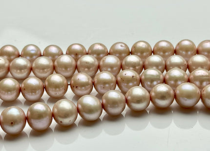 9 mm Pale Pink Color Semi-Round Freshwater Pearls, Genuine HighLuster Semi Round Freshwater Pearls #1278
