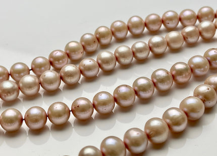 9 mm Pale Pink Color Semi-Round Freshwater Pearls, Genuine HighLuster Semi Round Freshwater Pearls #1278