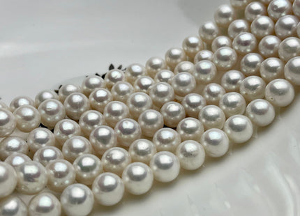 10-11 mm AA Large Hole Semi Round Natural White Freshwater Pearl Beads Hole 1.0 mm Genuine Cultured Freshwater Pearls 40 Beads #1160