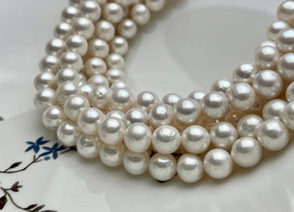 10-11 mm AA Large Hole Semi Round Natural White Freshwater Pearl Beads Hole 1.0 mm Genuine Cultured Freshwater Pearls 40 Beads #1160