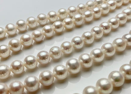 10-11 mm AA Large Hole Semi Round Natural White Freshwater Pearl Beads Hole 1.0 mm Genuine Cultured Freshwater Pearls 40 Beads #1160