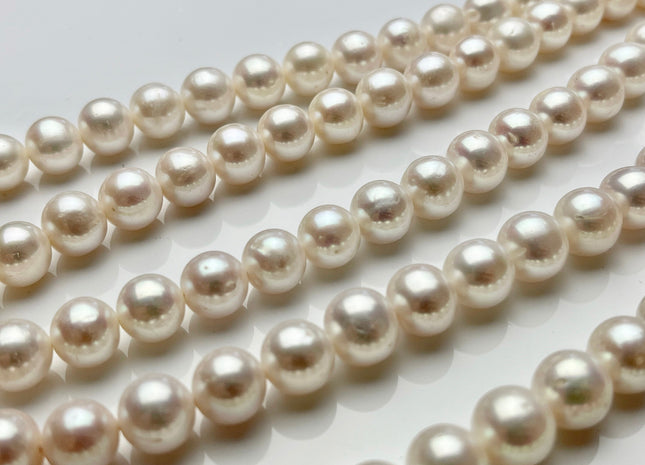 10-11 mm AA Large Hole Semi Round Natural White Freshwater Pearl Beads Hole 1.0 mm Genuine Cultured Freshwater Pearls 42 Beads #1160