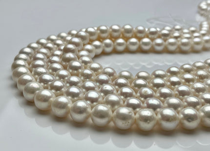 10-11 mm AA Large Hole Semi Round Natural White Freshwater Pearl Beads Hole 1.0 mm Genuine Cultured Freshwater Pearls 40 Beads #1160
