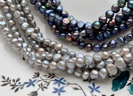 8mm Large Hole Freshwater Pearl Nuggets Hole Size 1.8 mm Peacock Or Gray Colors Genuine Large Hole Freshwater Pearls #1079