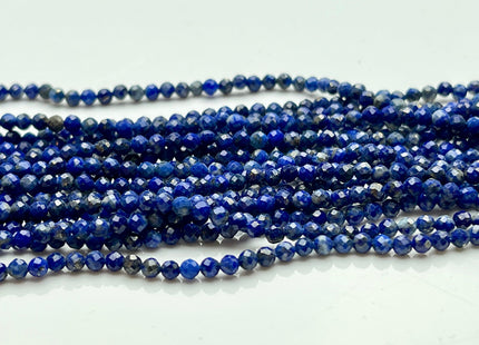 WHOLESALE 2 mm 3 mm 4 mm AAA Natural Lapis Gemstone Beads Natural Blue Color Quality Faceted Round Shape #2061