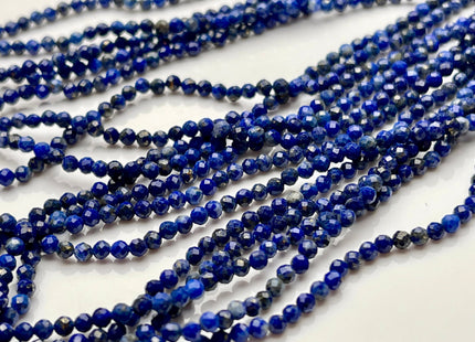 WHOLESALE 2 mm 3 mm 4 mm AAA Natural Lapis Gemstone Beads Natural Blue Color Quality Faceted Round Shape #2061