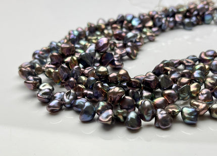 7-8x9 mm AAAA Rainbow Peacock Cornflakes Keishi Pearl Beads Genuine Very Rare Top Drilled Super High Luster Cultured Keshi Pearls #P1729