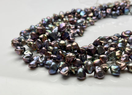 7-8x9 mm AAAA Rainbow Peacock Cornflakes Keishi Pearl Beads Genuine Very Rare Top Drilled Super High Luster Cultured Keshi Pearls #P1729