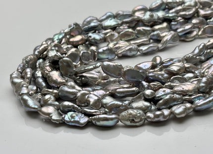 7-8x12mm AAA Gray Color Keshi Rice Nugget Freshwater Pearl Beads High Luster Very Rare Genuine Freshwater Gray Keshi Nugget Pearls #P1735